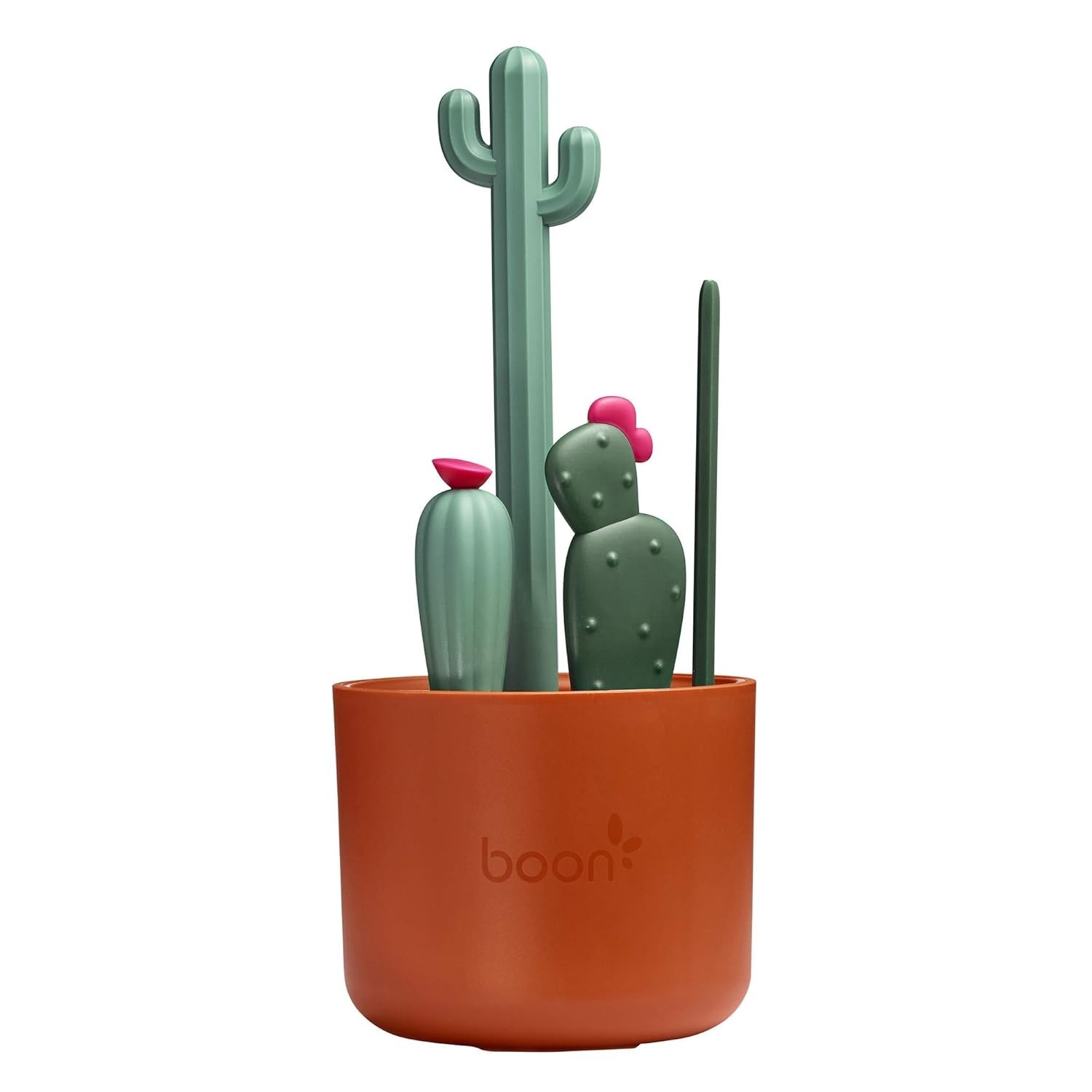 Boon Conjunto de Escovas para Limpeza de Garrafas Cacti Terracota (4 Peças) - Design Fofinho e Eficiente