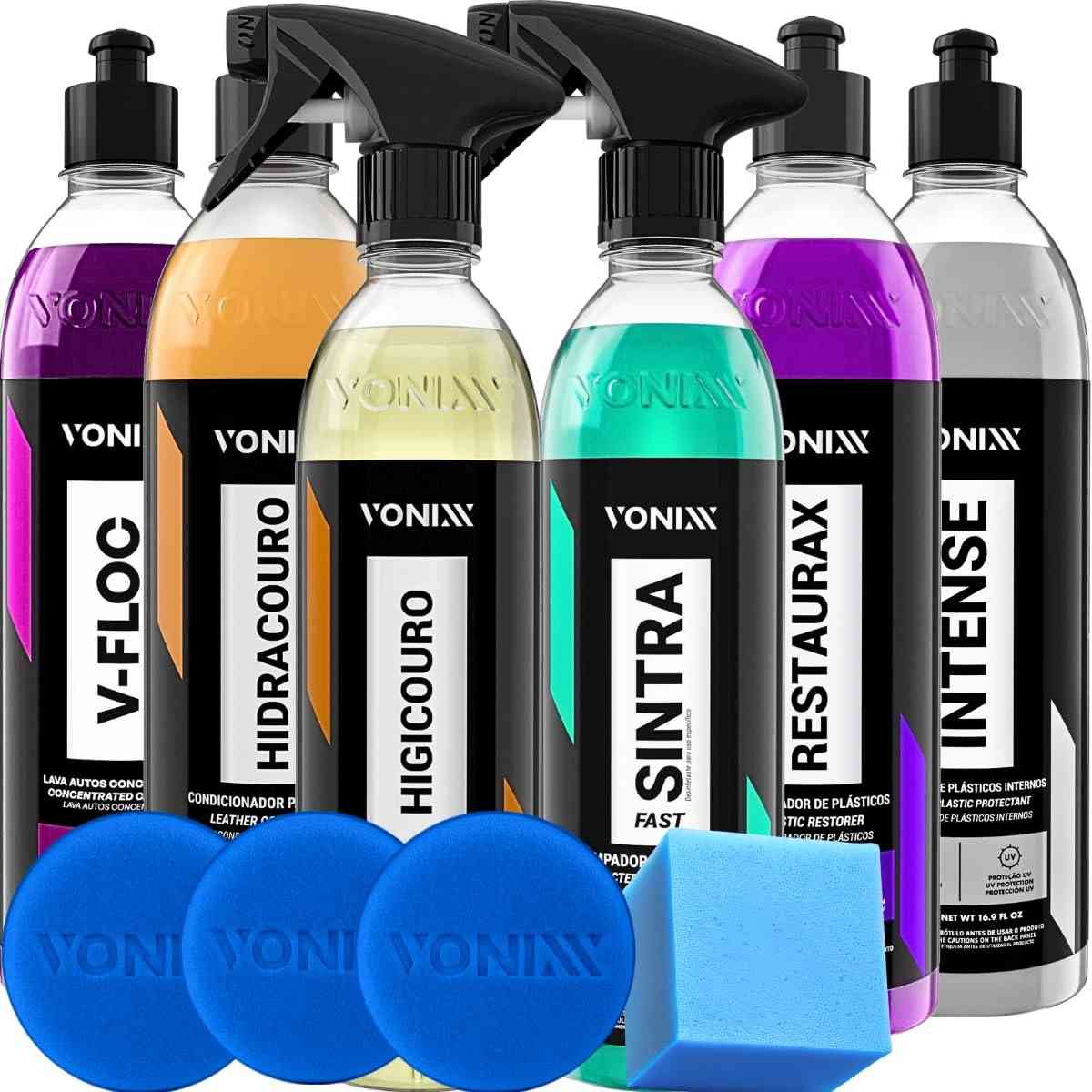 Kit Completo Lavagem e Revitalização Automotiva Vonixx: Limpeza Interna e Externa Profissional