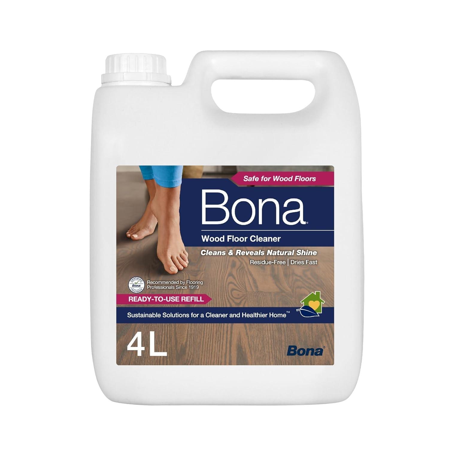 Limpador Bona Care Cleaner para Pisos de Madeira - Refil 4L - Limpeza Profunda e Segura