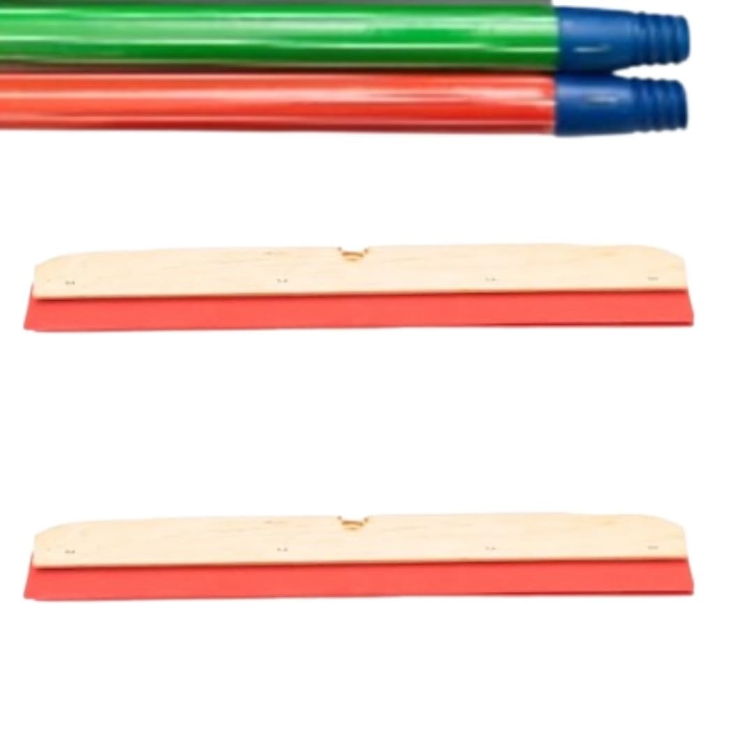 Rodo de Madeira com Cabo 40 cm - Kit com 2 Unidades para Limpeza Profissional