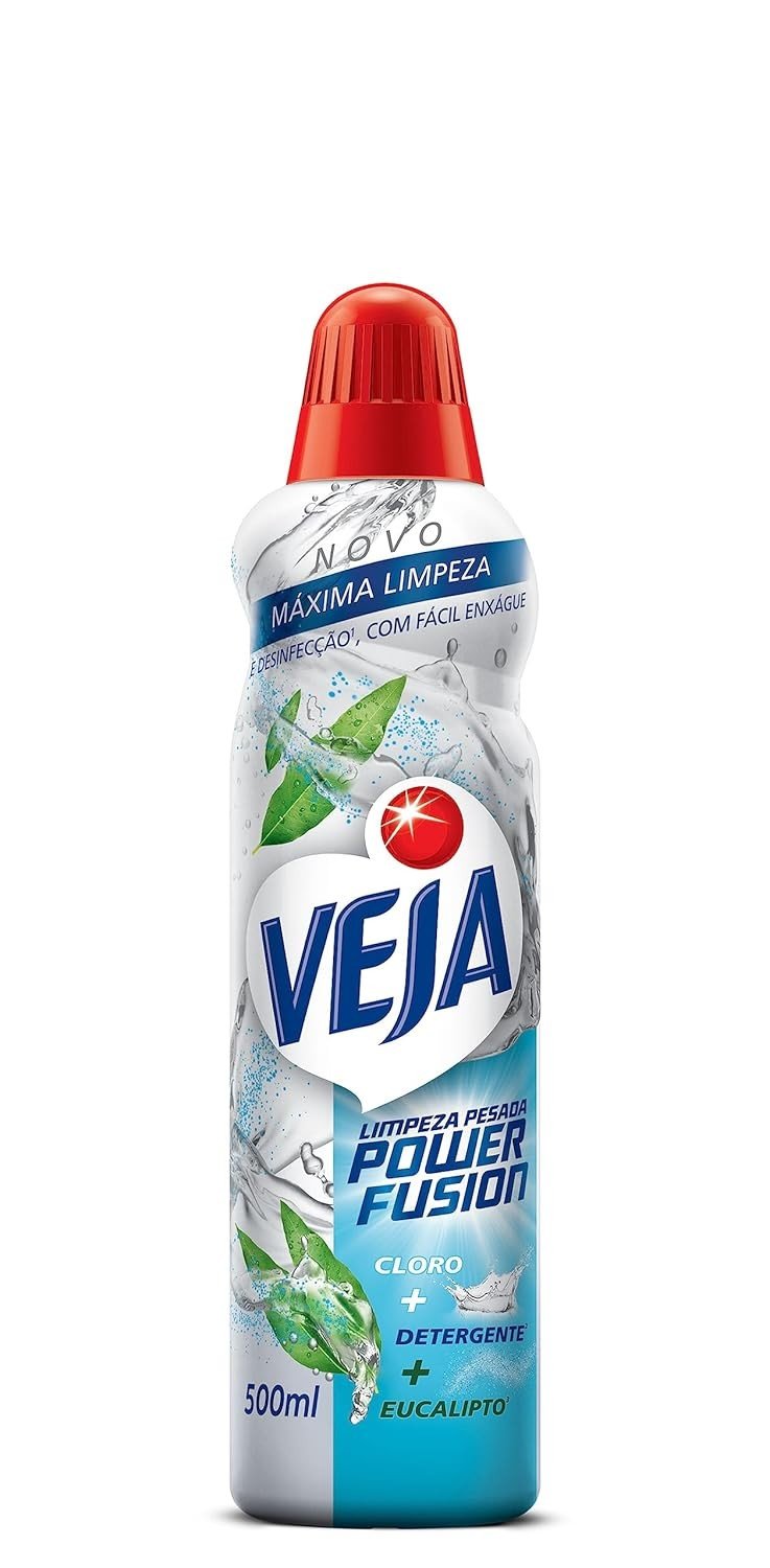 Veja Limpeza Pesada Power Fusion Pisos com Cloro 500mL - Máxima Desinfecção e Brilho
