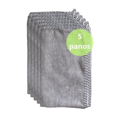 Kit 5 Panos de Microfibra 70x50cm - Alta Absorção e Limpeza Profissional para Vidros e Superfícies Delicadas