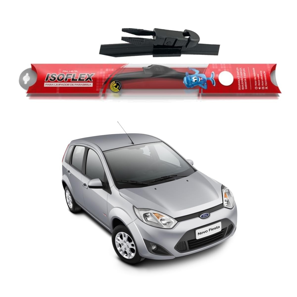 Par de Palhetas Limpador Para-brisa Silicone Ford Fiesta 2010+ | Limpeza Perfeita e Silenciosa