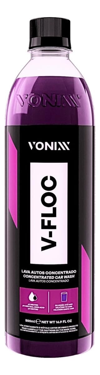 V-FLOC Shampoo Automotivo Concentrado pH Neutro 500ml: Limpeza Poderosa e Alto Rendimento