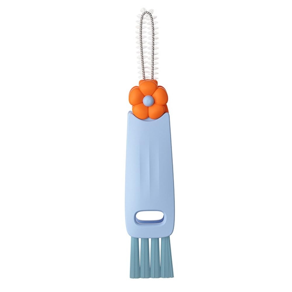 Pincel de Limpeza Tampa Copo 3 em 1 - Escova Multifuncional com Design Rotativo e Cerdas Duras e Macias
