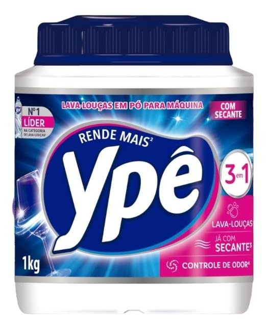 Ypê Detergente em Pó para Máquina 1Kg com Secante - Limpeza Profunda e Fácil