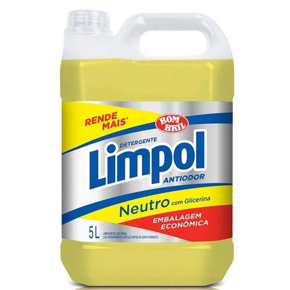 Detergente Limpol Neutro Antiodor 5L - Limpeza Eficiente e Mãos Protegidas