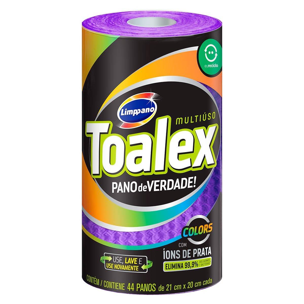 Limppano Toalex Roll Colors Roxo - 44 Panos Superabsorventes e Higiênicos