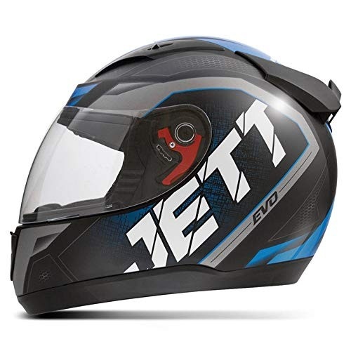Capacete Fechado Pro Tork Jett Evo Line Azul Brilhante - Segurança e Estilo para Sua Pilotagem