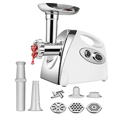 Moedor de Carne Elétrico 110V/220V com Bico Enchedor de Linguiça