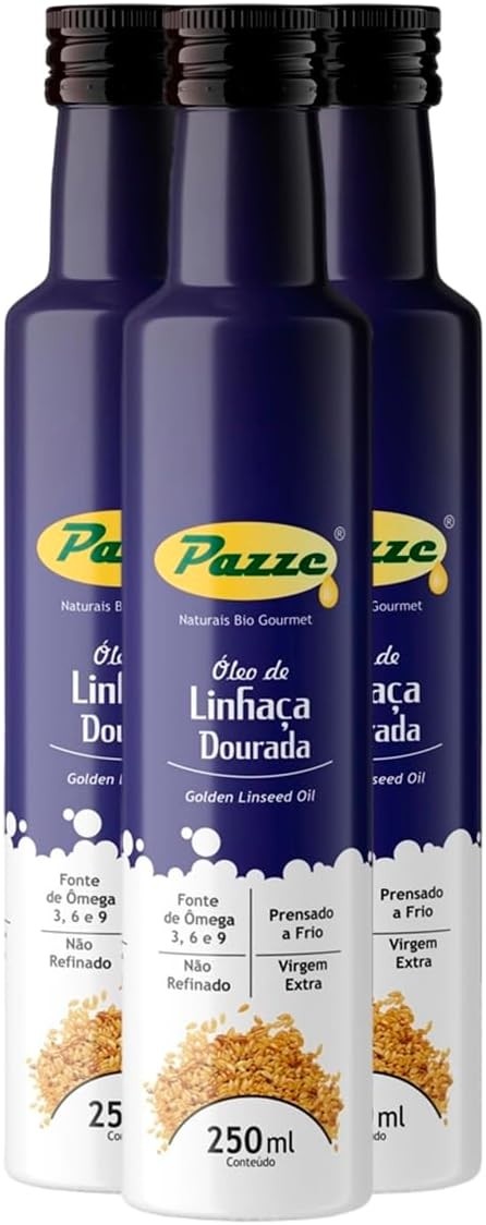Kit 3 Óleo de Linhaça Dourada Extra Virgem Pazze 250ml