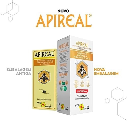 Apireal Geleia Real Liofilizada 30 Caps - Kit C/ 10 Caixas