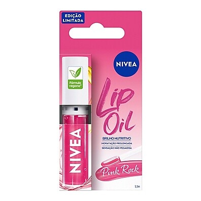 Lip Oil Labial Pink Rock Nivea 5,5ml - Brilho Nutritivo
