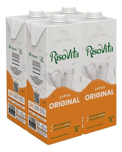 Kit Bebida De Arroz Líquida Sabor Original Risovita 1l 4 Uni