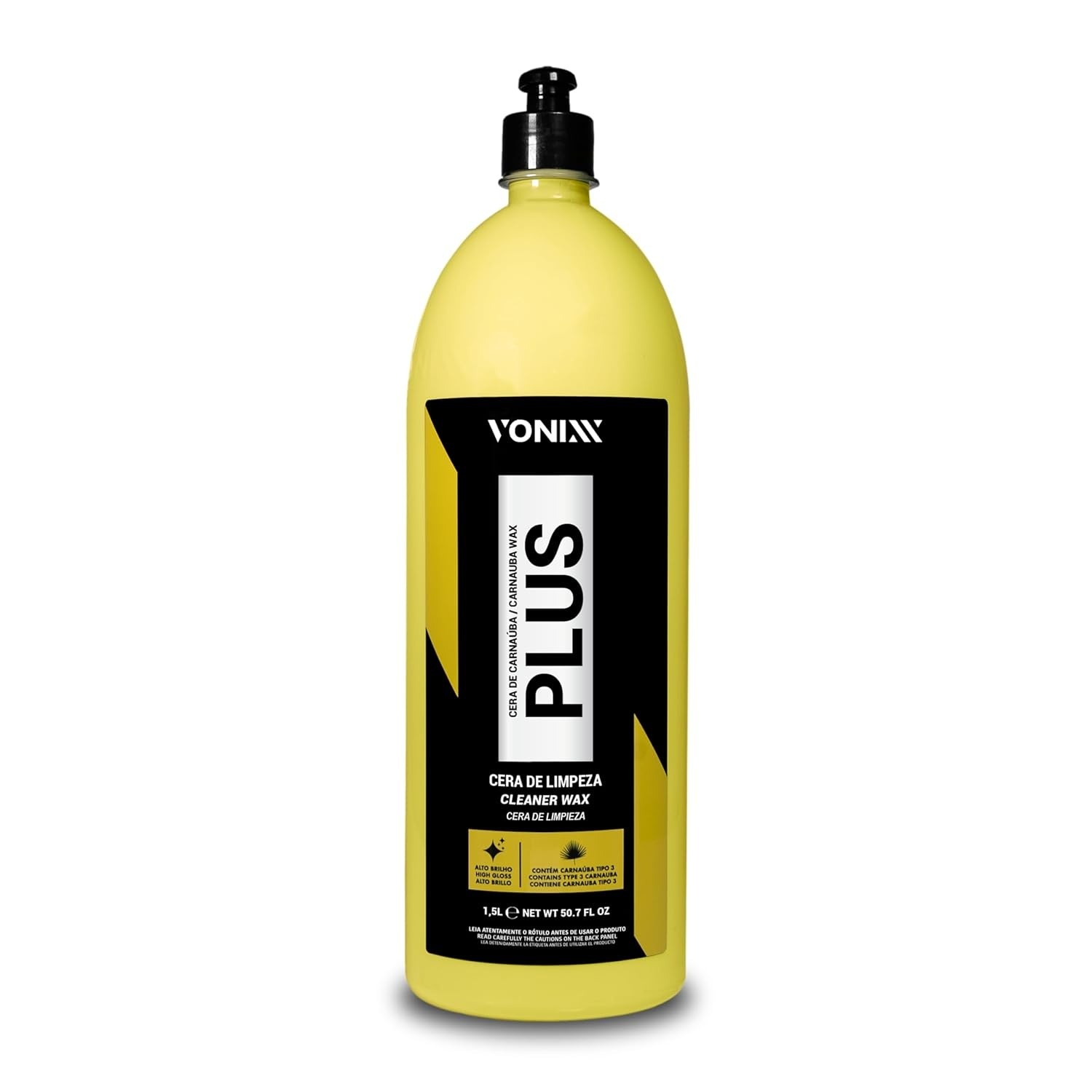 Vonixx Cera Líquida Carnaúba Plus 1,5L: Brilho Profundo e Proteção Duradoura