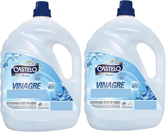 Vinagre para limpeza 5 litros Castelo Bactericida 2un.