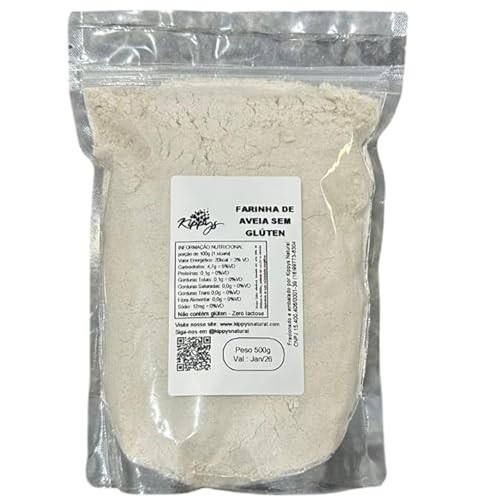 Farinha de aveia *SEM GLUTEN* livre de contaminação cruzada ou traços de glúten - 500 g