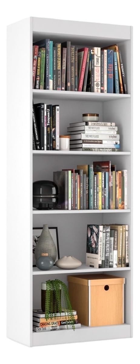 Organizador Livreiro Moderno Space Branco 178cm | Estante Organizadora com 1 Prateleira para Sala e Escritório