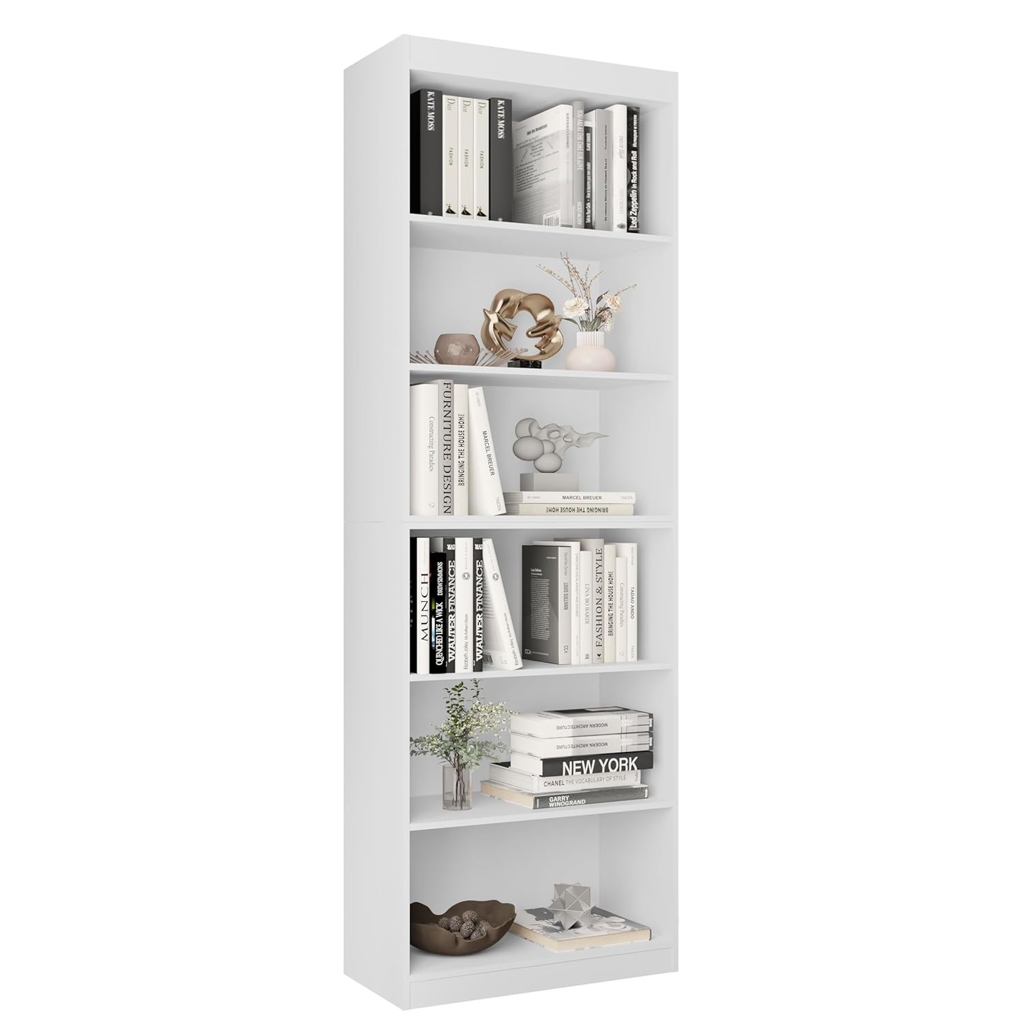 Organizador Livreiro Padrão em Madeira Branco - Design Moderno para Sala, Escritório e Quarto