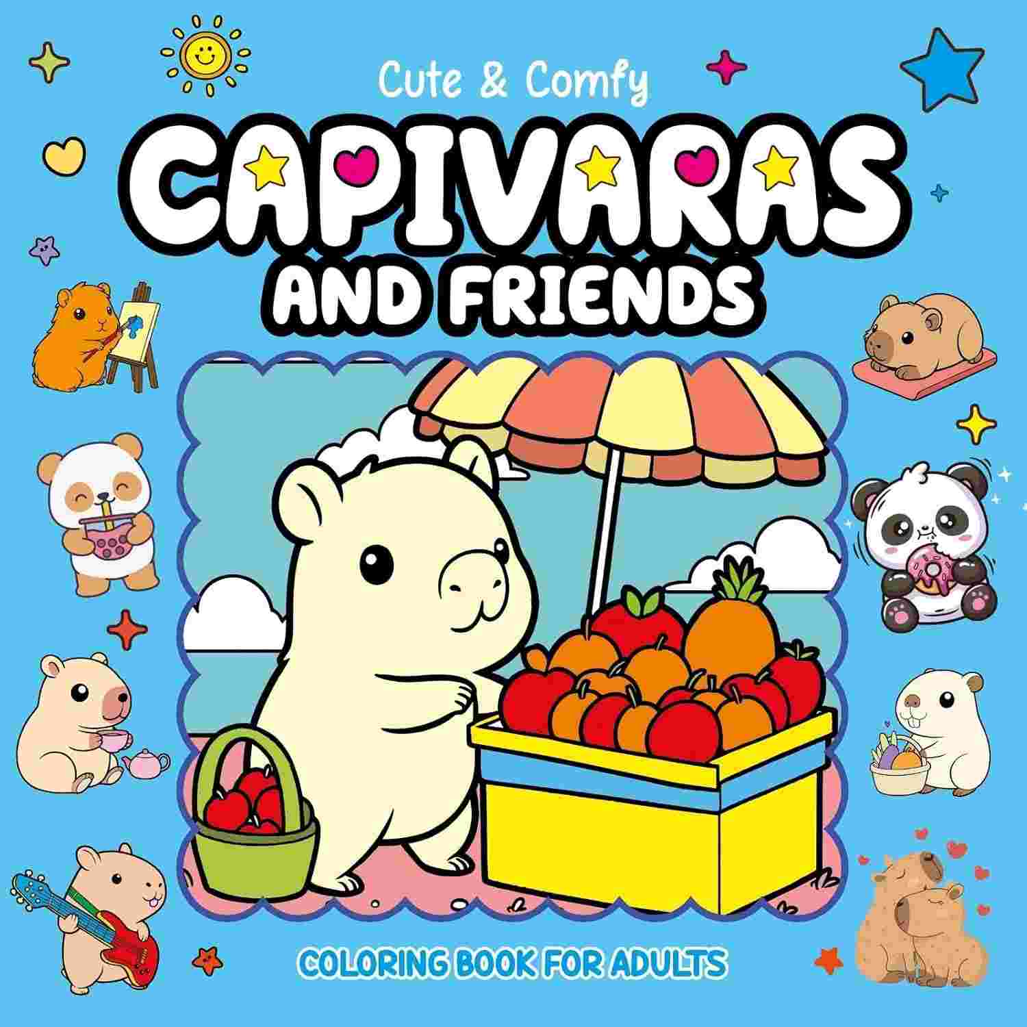 livro-a-relaxamento-cute-e-adulto-comfy-de-amigos-capivaras-criatividade-colorir-e-a