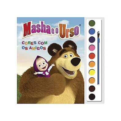 Livro com Aquarela Masha e o Urso – Diversão Colorida com os Amigos
