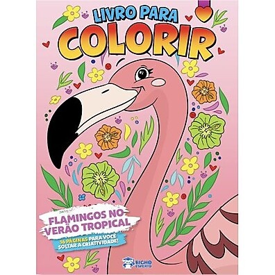 Livro de Colorir Flamingos: Verão Tropical Divertido