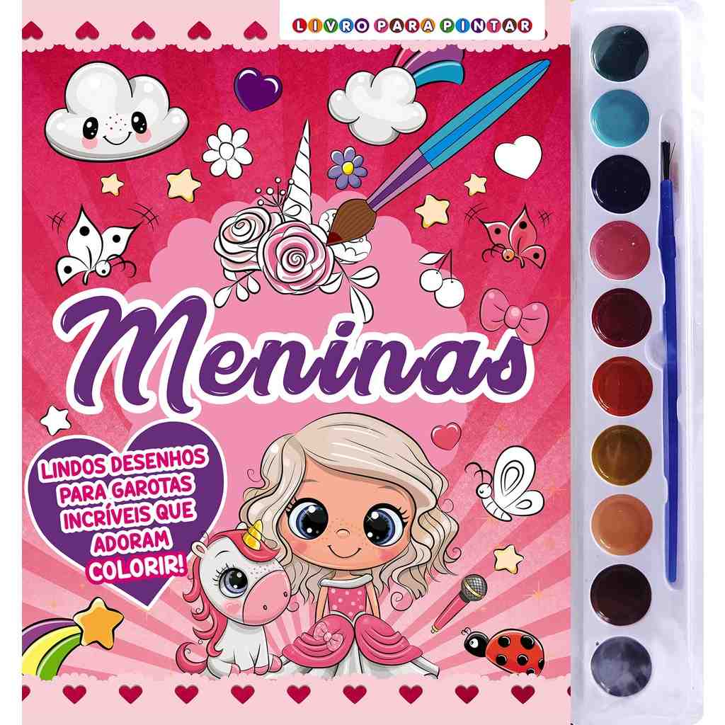 Livro de Pintura Aquarela: Diversão para Meninas!