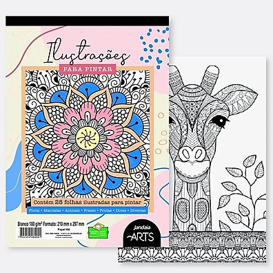 Livro para Colorir Jandaia Arts A4 28 Folhas – Diversão e Criatividade