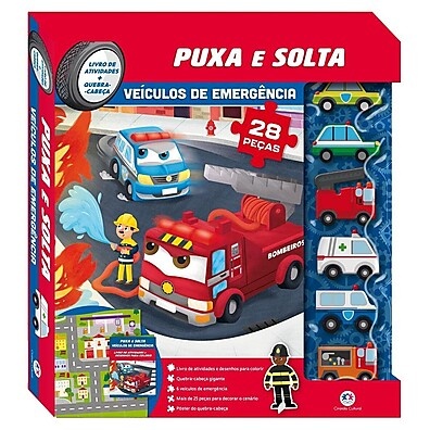 Livro Puxa e Solta: Aventura com Veículos de Emergência