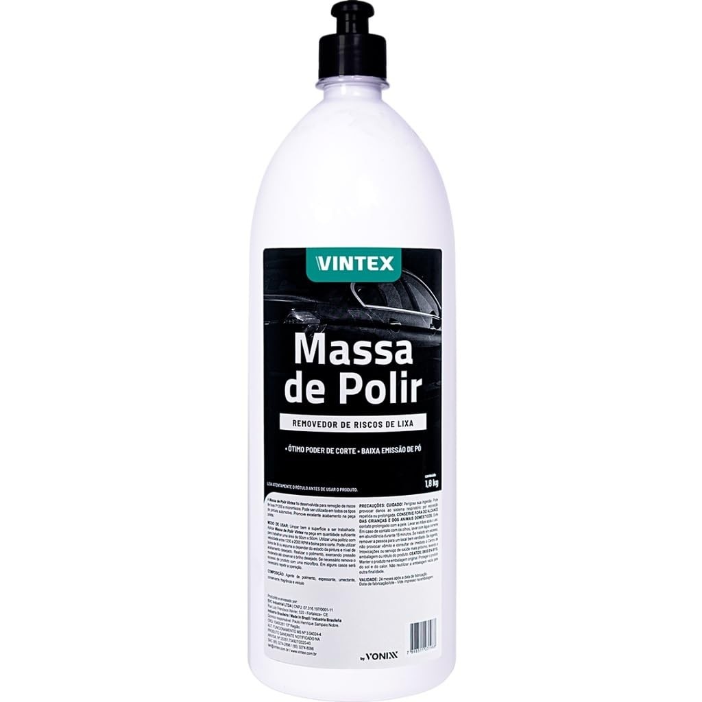 Massa de Polir Vintex 1,8kg - Remove Manchas e Riscos de Lixa com Alta Performance