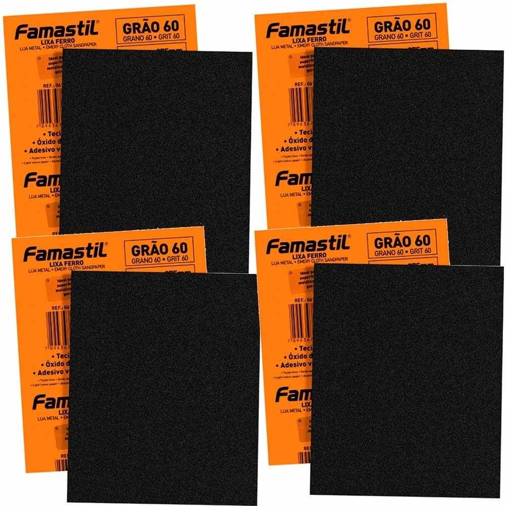 Lixas para Ferro Grão 60 Famastil: Kit 20 Unidades