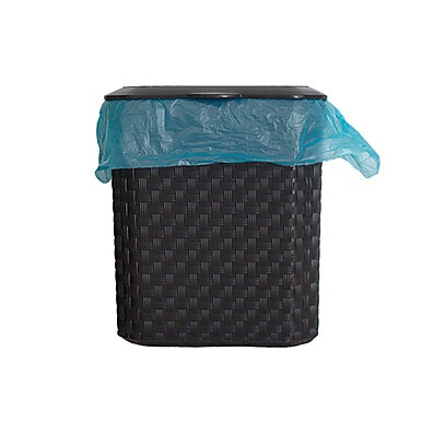 Lixeira 5L para Pia com Tampa Rattan – Elegante e Prática
