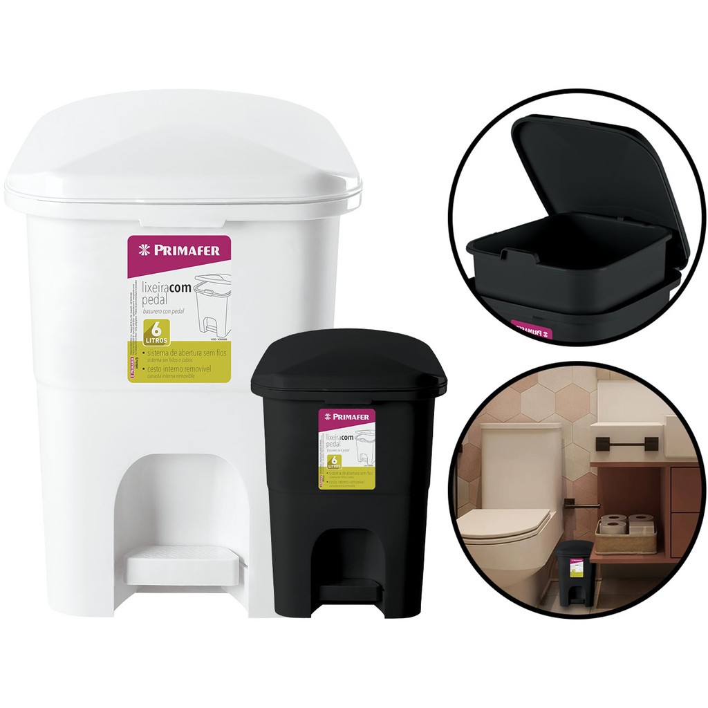 Lixeira com Pedal 6L: Higiene e Praticidade