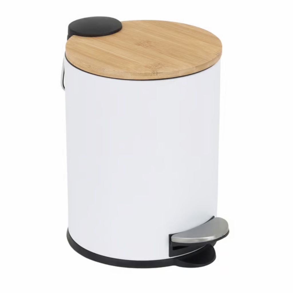Lixeira com Pedal e Bambu: 3L de Elegância