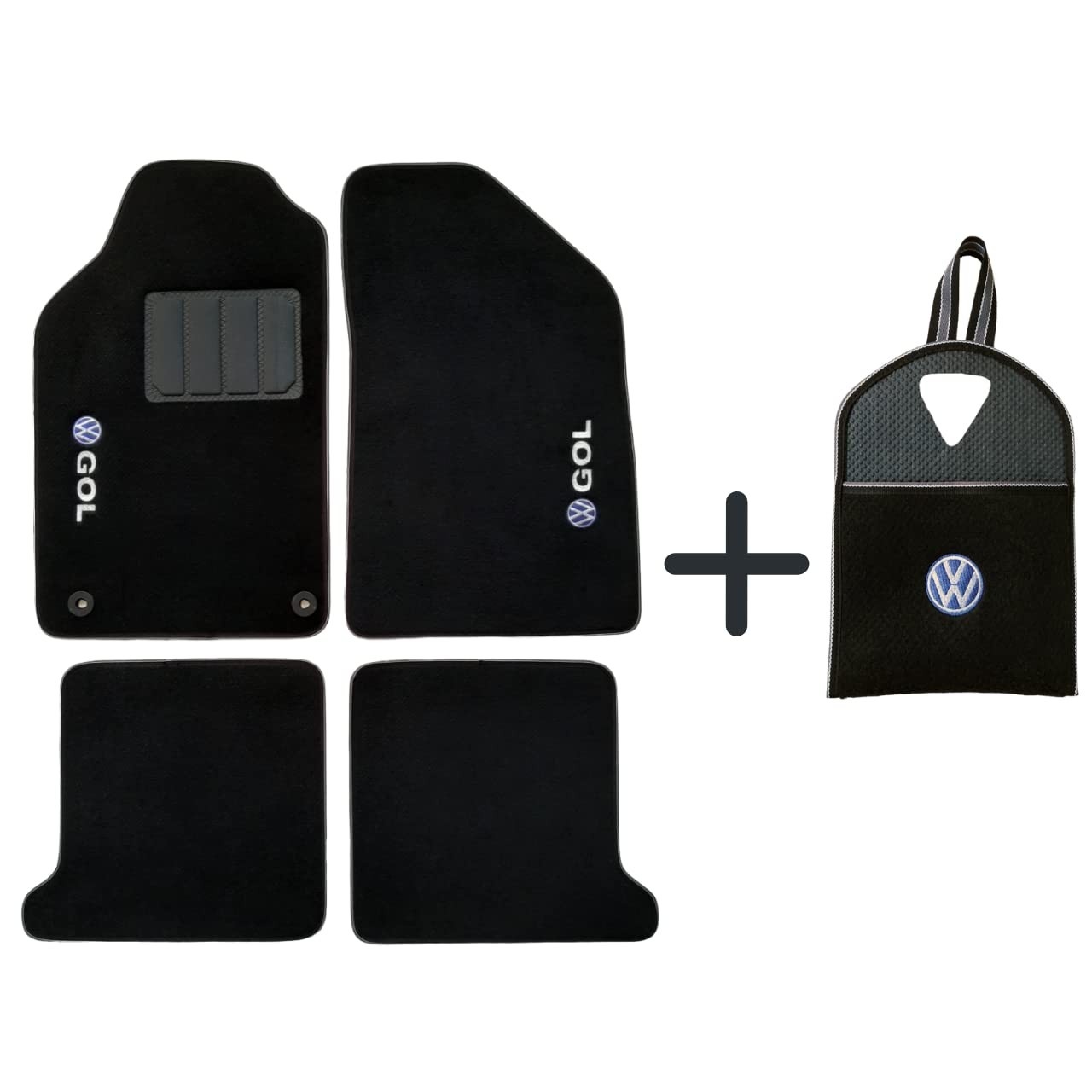 Kit Tapete Carpete Gol Volkswagen (2016-2020) + Lixeira Premium