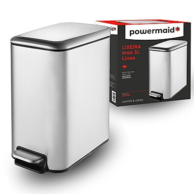Lixeira Inox 5L com Pedal: Elegância Powermaid
