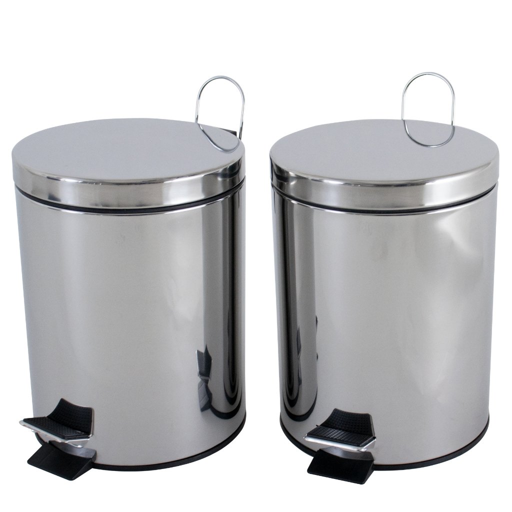Lixeira Inox 5L: Kit 2 para sua Casa!