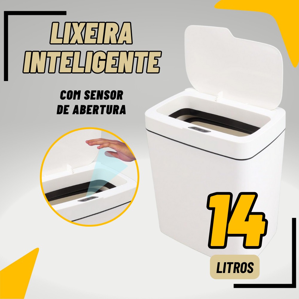 Lixeira Inteligente 14L com Sensor Automático