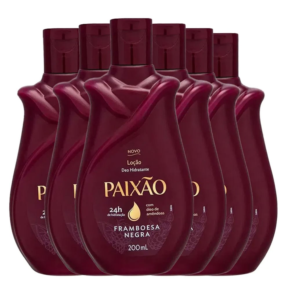 Loção Framboesa Negra: Hidratação Intensa (Kit 6 Unidades)