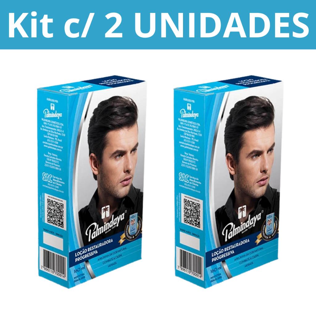 Loção Restauradora Progressiva Masculina Palmindaya: Kit 2 Unidades