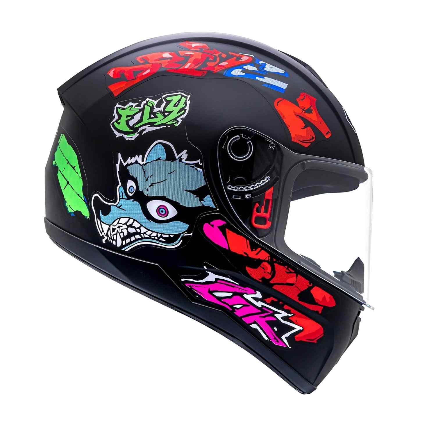 Capacete Fly Drive 2 HG Loko Preto Fosco/Color - Segurança e Estilo para sua Moto