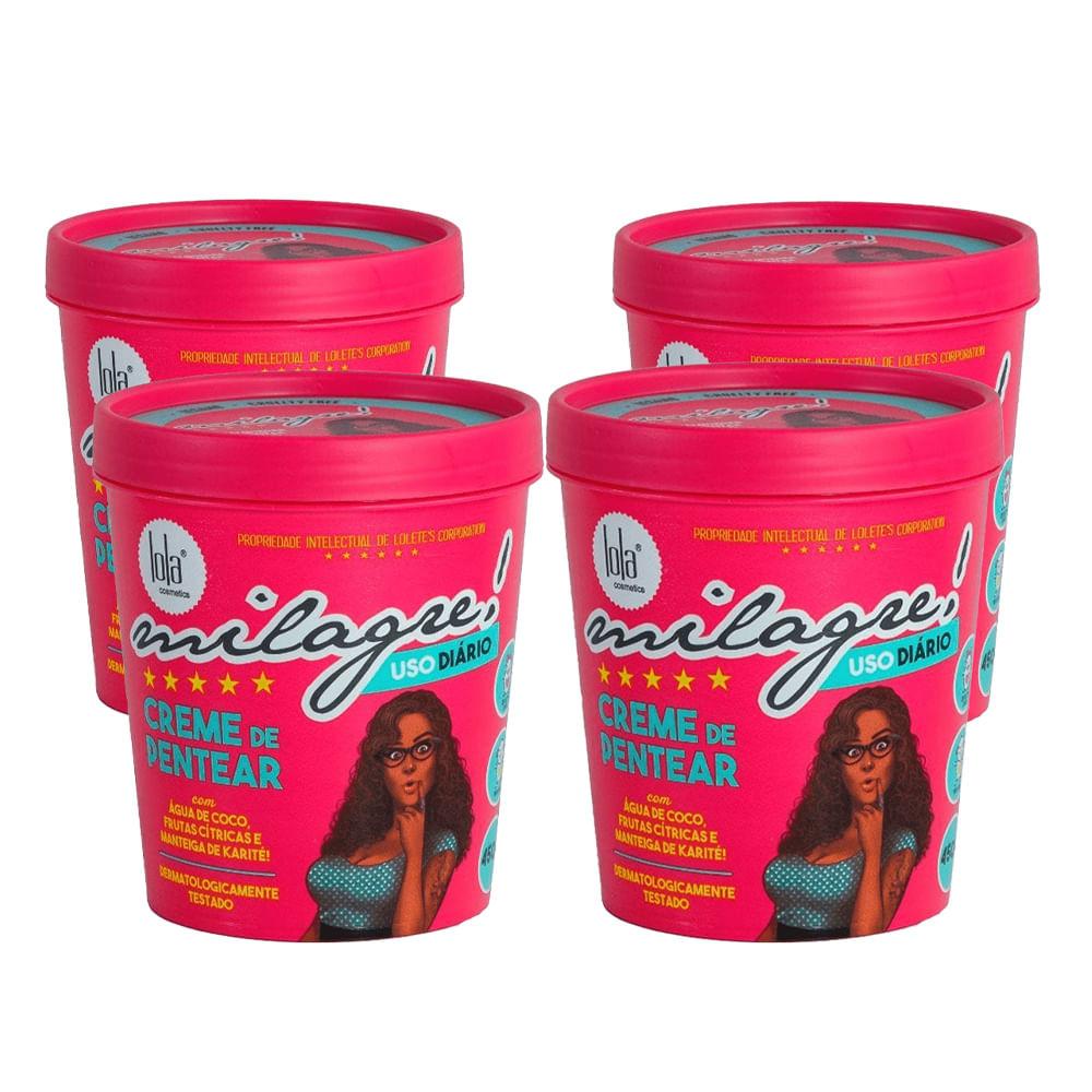 Lola Milagre: Kit 4 Cremes Para Pentear 450g