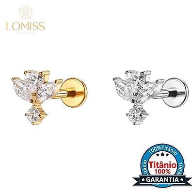 Lomiss Piercing Titânio com Zircônias – Elegância e Conforto