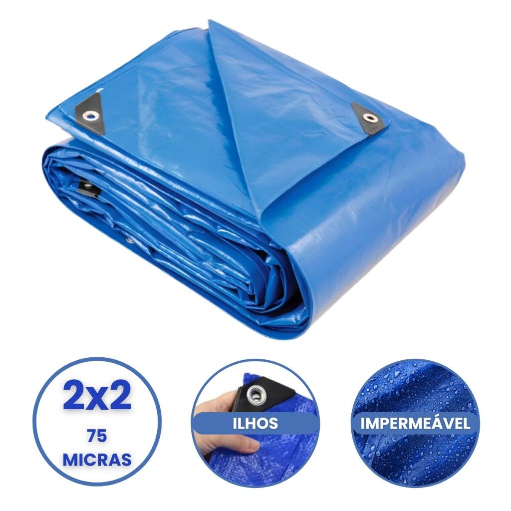 Lona Impermeável 2x2m Starfer: Proteção Azul Garantida