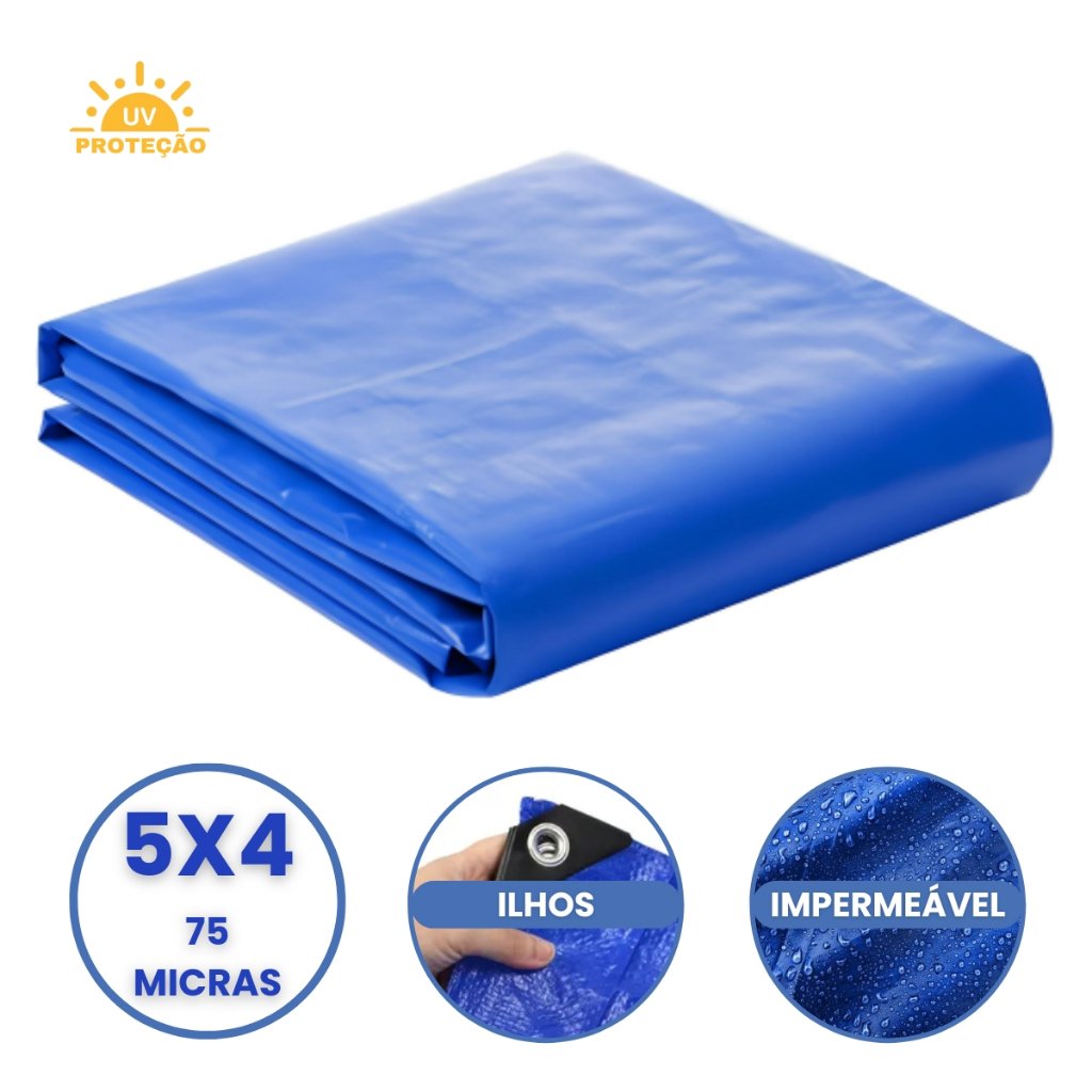 Lona Impermeável 5x4 Azul Starfer: Proteção Total!