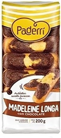 Kit c/3 Pacotes de MADELEINE LONGA CHOCOLATE PADERRI 200G