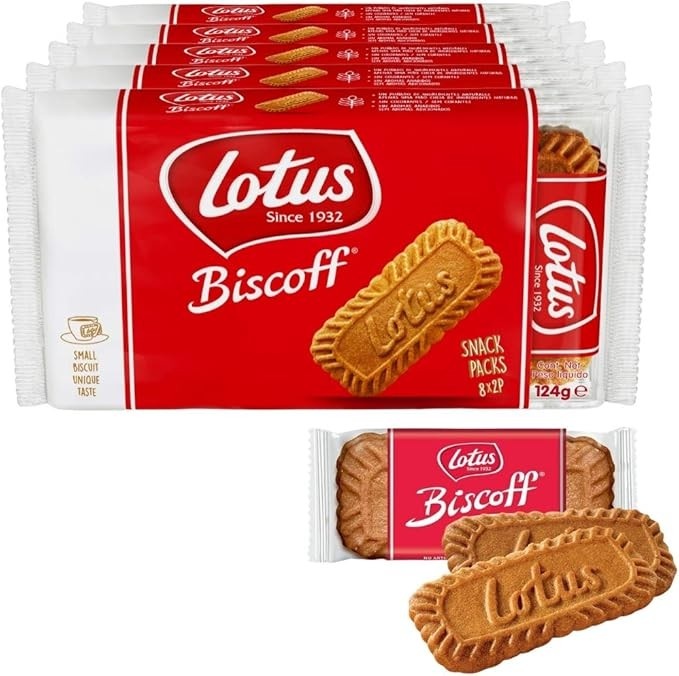 80 Biscoitos - 5 Pacotes - Bolacha Belga - Lotus Biscoff