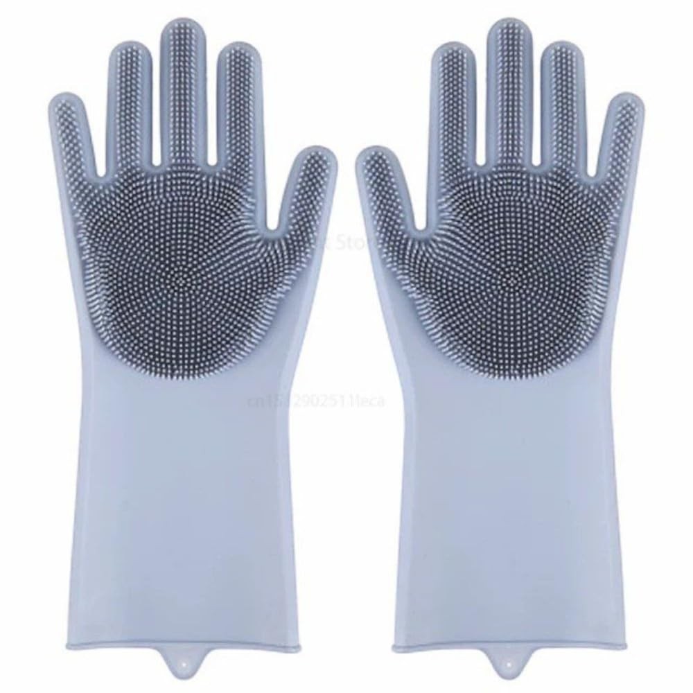 Luva de Silicone para Lavar Louça com Cerdas Multiuso, Esponja Macia com Suporte para Pendurar, Maleável Resistente e Durável, Resistente e Prática, Casa e Cozinha