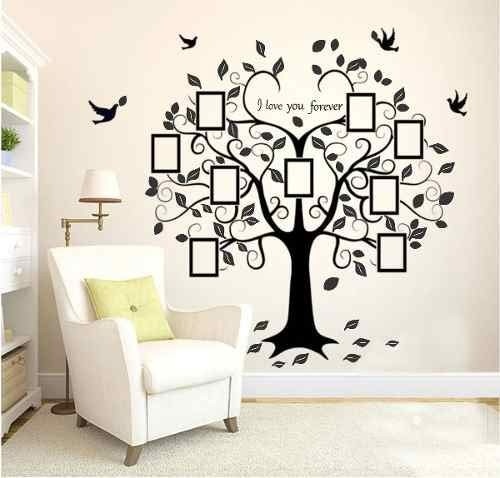 Adesivo Decorativo Árvore Genealógica com Porta-Retratos - I Love You Forever - 1,5m x 1,2m