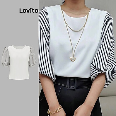 Lovito Blusa Elegante Listrada – Estilo e Conforto para o Verão